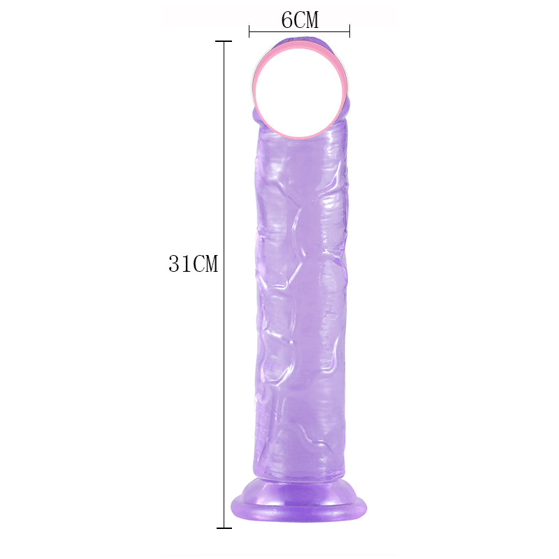 DY Crystal Jelly Realistic Dildo - Purple 6 Size Optional