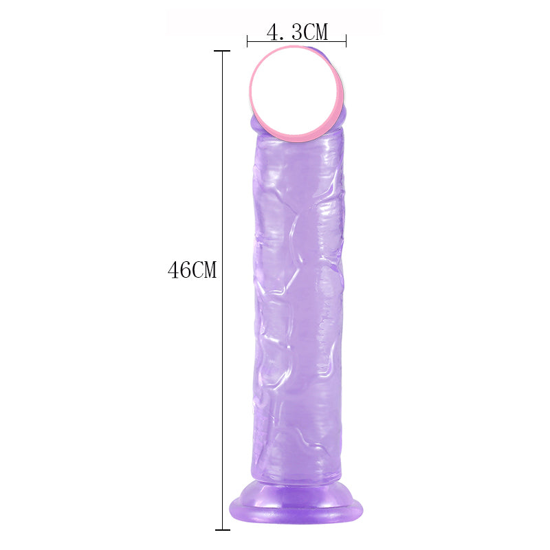 DY Crystal Jelly Realistic Dildo - Purple 6 Size Optional
