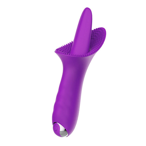 HC Realistic Tongue Licking Vibrator - Purple