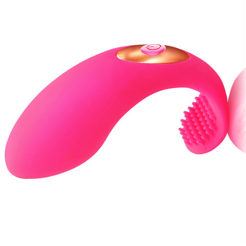 MN Remote Control Wearable Bullet Vibrator - Ribbed Rose