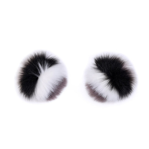 RY Cosplay Furry Fox Tail Anal Plug/Headband/Nipple Clamp/Collar Bondage Kit - Grey White & Black