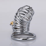 RY Metal Male Chastity Cage Penis Cage Cock Cage Silver x 3 Rings