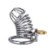 RY Metal Male Chastity Cage Penis Cage Cock Cage Silver x 3 Rings