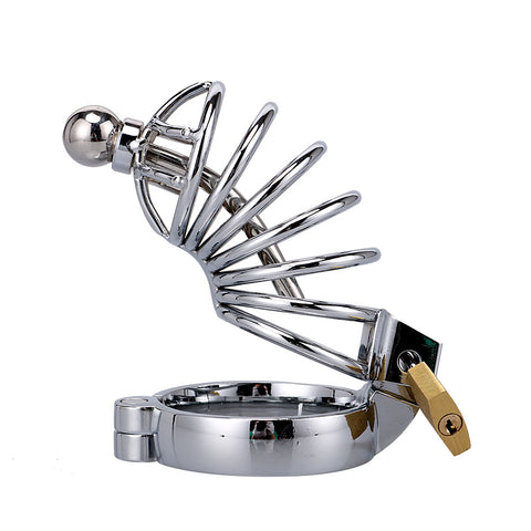 RY Stainless Steel Cock Penis Cage Male Chastity Cage Kit with Urethra / Long Edition / 3 Size