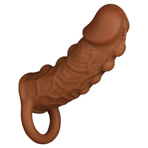 YUNMAN Silicone Beaded Realistic Penis Sleeve Extender Cock Ring
