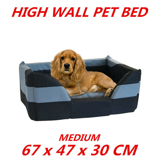 High Wall Heavy Duty Pet Bed Mattress Dog Cat Pad Mat Cushion Soft Comfort M/L