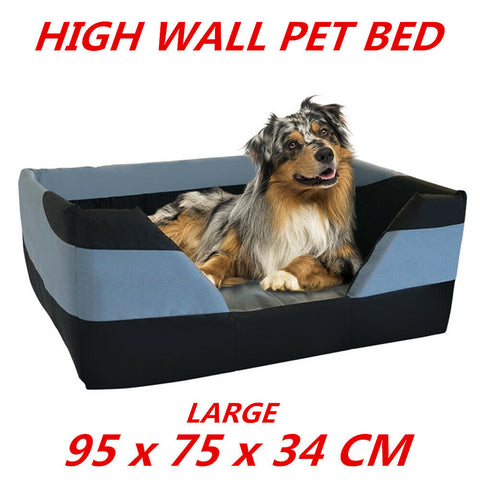 High Wall Heavy Duty Pet Bed Mattress Dog Cat Pad Mat Cushion Soft Comfort M/L