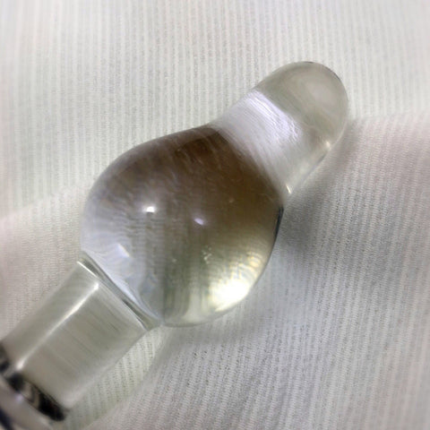 12.5cm Crystal Glass Anal Plug - Bear Cone