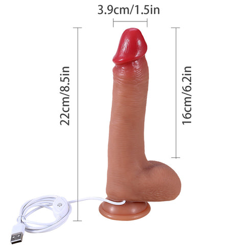 DAYU 22cm Silicone Realistic Wriggle & Vibrating Dildo