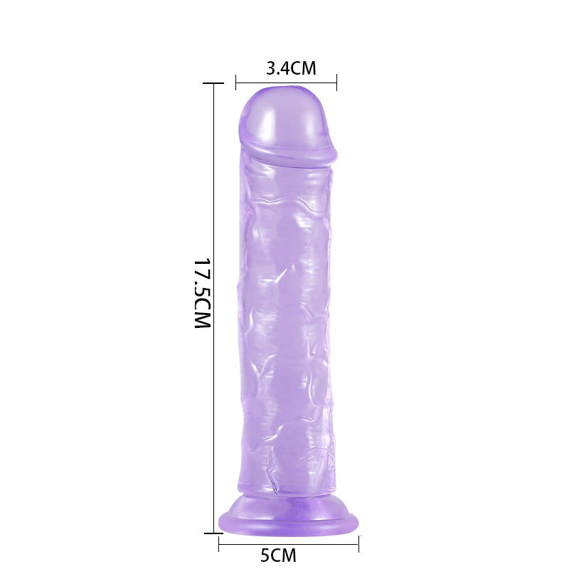DY Crystal Jelly Realistic Dildo - Purple 6 Size Optional
