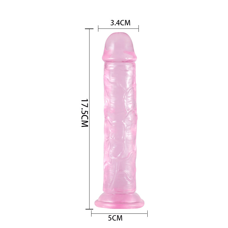 DY Crystal Jelly Realistic Dildo - Pink 6 Size Optional