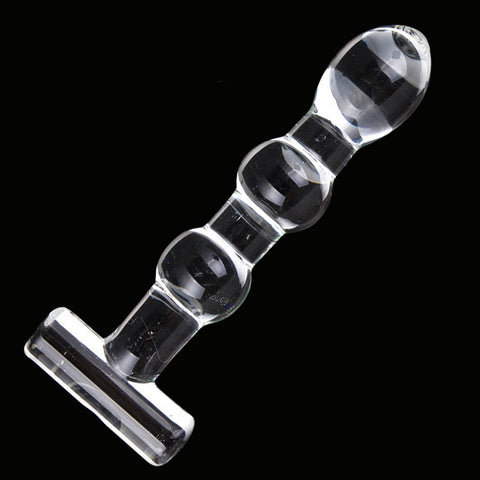 Beaded 15cm Crystal Glass Butt Plug Anal Beads Thruster