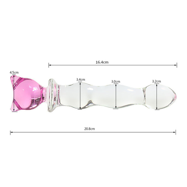 21cm Crystal Glass Butt Plug / Anal Beads / Thruster Dildo