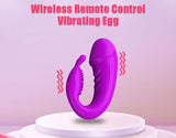 JRL Remote Control Wearable Clitoris & GSpot Vibrator Dildo - Purple