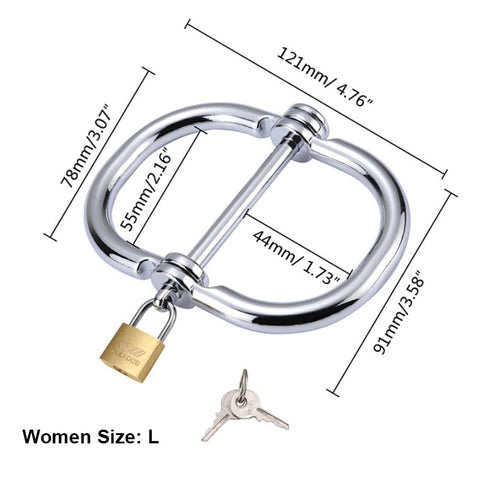 RY Stainless Steel Fetish Integrated Handcuffs - Female Edition
