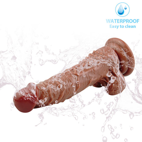 MD 7.48" Evil Realistic Dildo Veined & Beaded - Brown
